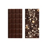 Tablette de chocolat noir au grué de cacao et noisettes