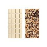 Tablette chocolat blanc grué de cacao et noisettes