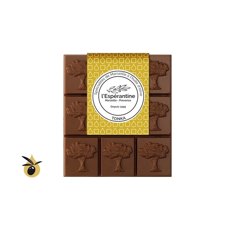 tablette au chocolat au lait et aux fèves de tonka