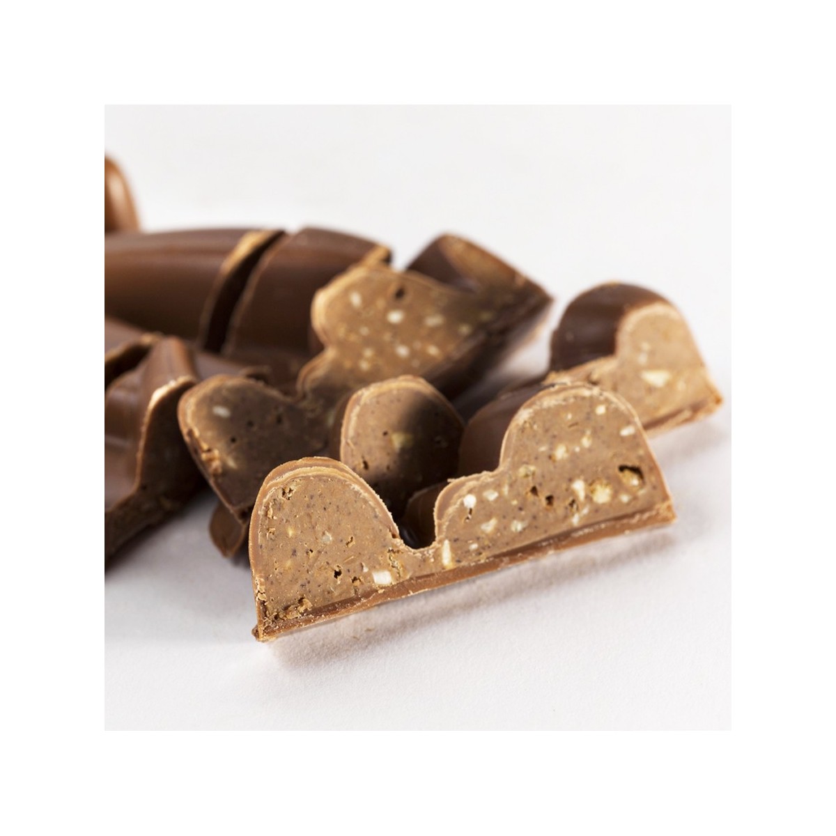 Barre de chocolat au lait intérieur praliné à l'huile d'olive 2.8%