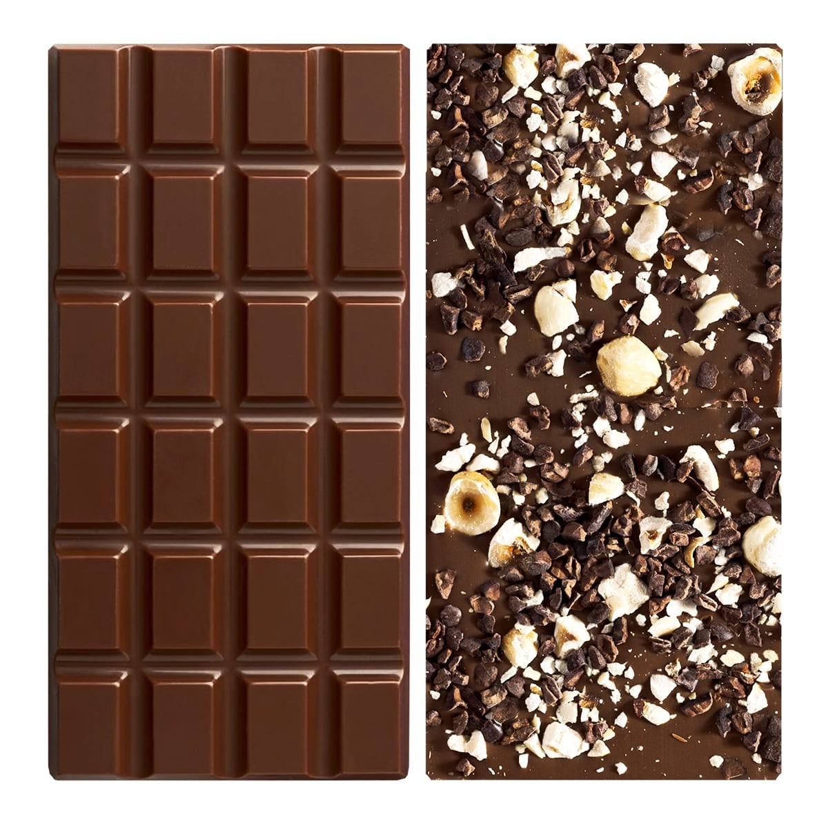 Tablette Chocolat Noir – Dark Chocolate with Cocoa Nibs & Hazelnuts