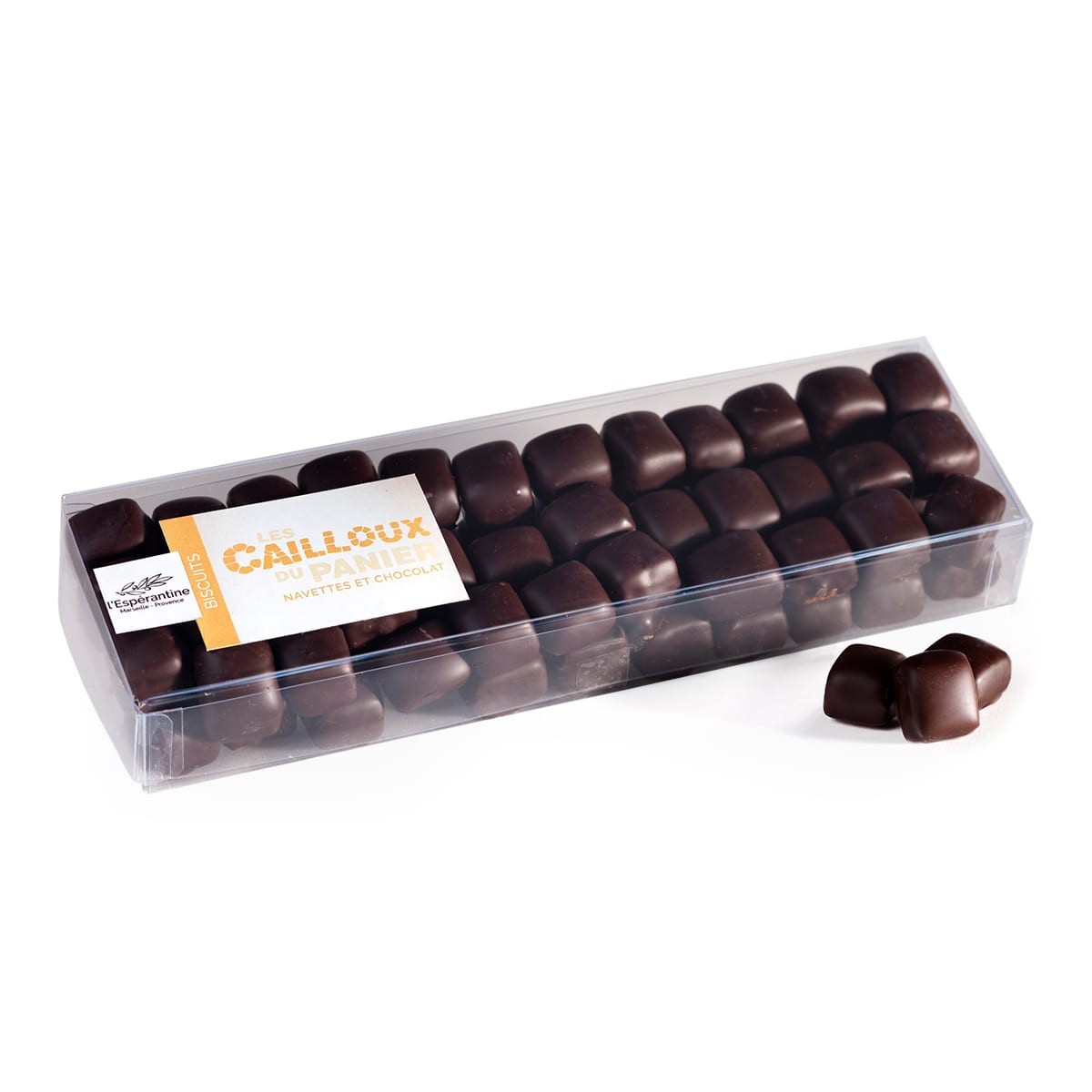 Biscuit à l'huile d'olive 3.8%, enrobé de chocolat noir