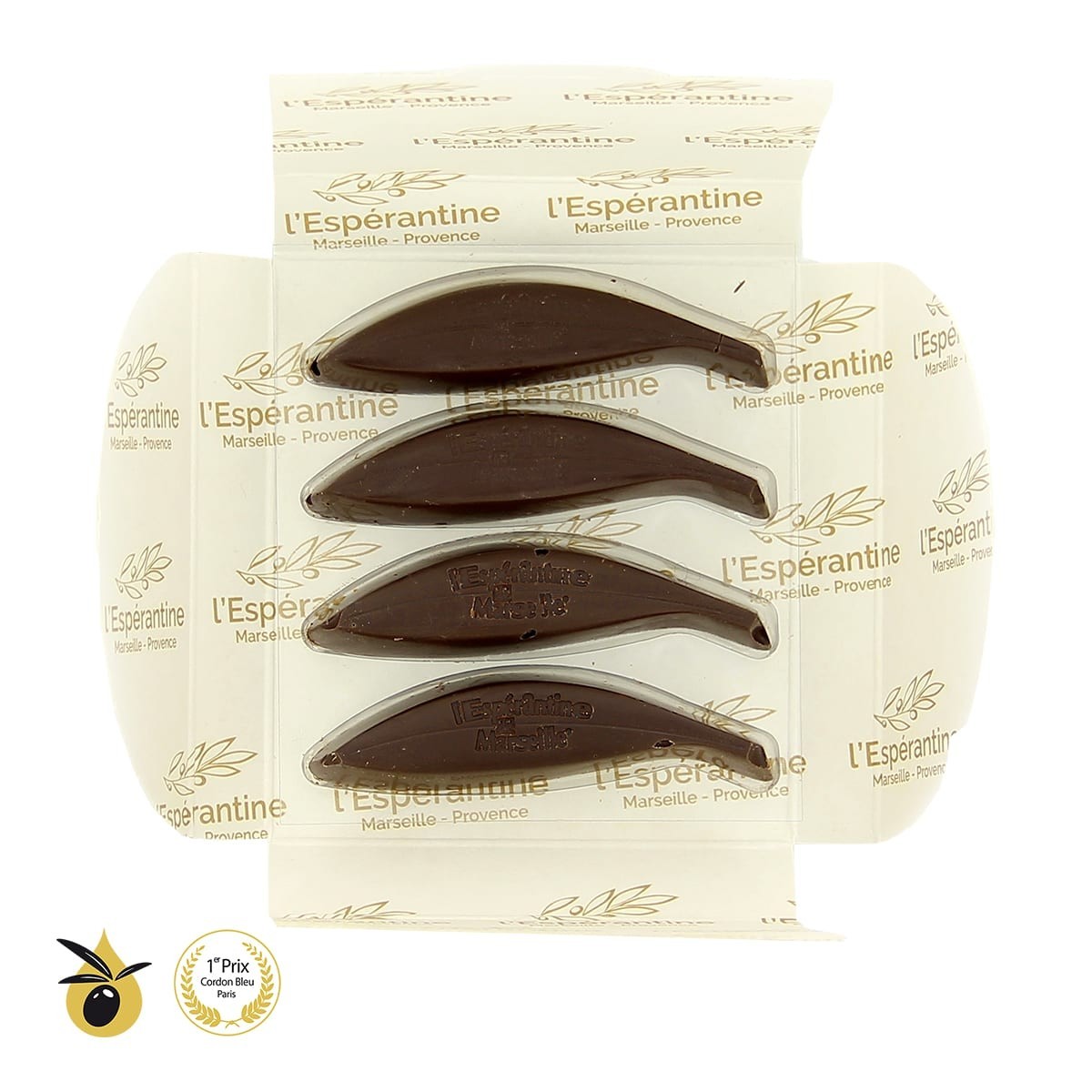 Boîte Athéna Praliné Noir | 4 Espérantines au chocolat noir