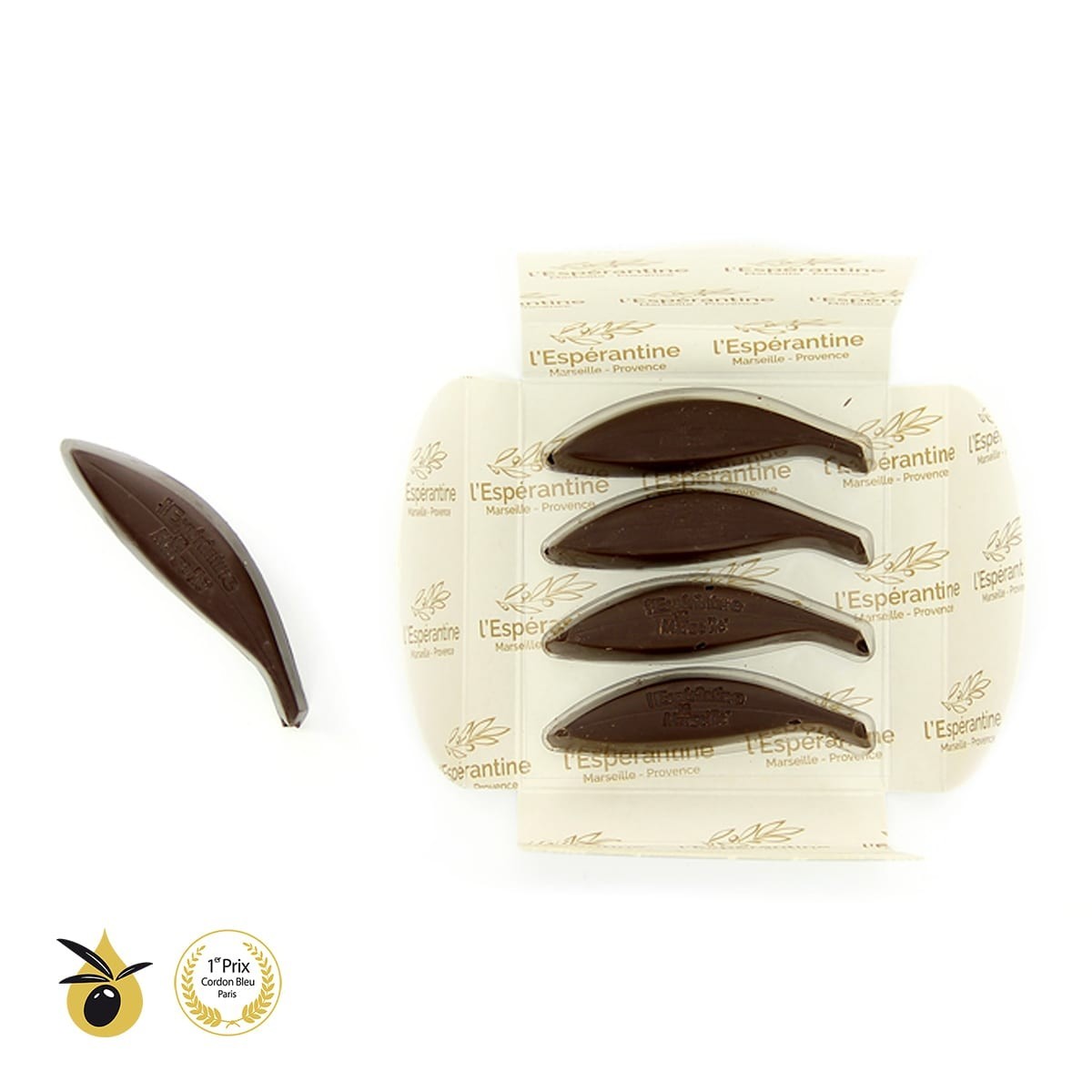 Boîte Athéna Praliné Noir | 4 Espérantines au chocolat noir