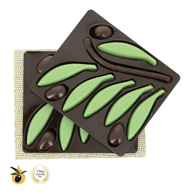 Petit Rameau d'olivier en chocolat - 12 pièces Espérantines Verte