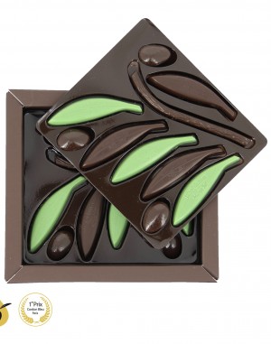 Bonbons de chocolat à l'huile d'olive & Amandes torréfiées enrobées de chocolat noir