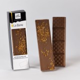 Barre de chocolat aux brisures de crêpes dentelles et à l'huile d'olive 1.3%
