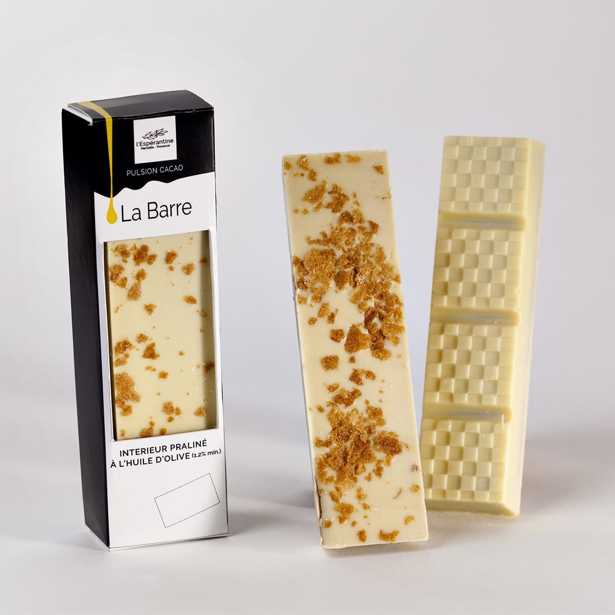 Barre Chocolat Blanc – White Chocolate & Feuilletine Praliné