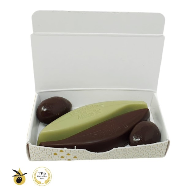 Duo d'Espérantines Vert amande et tout chocolat noir - Création artisanale