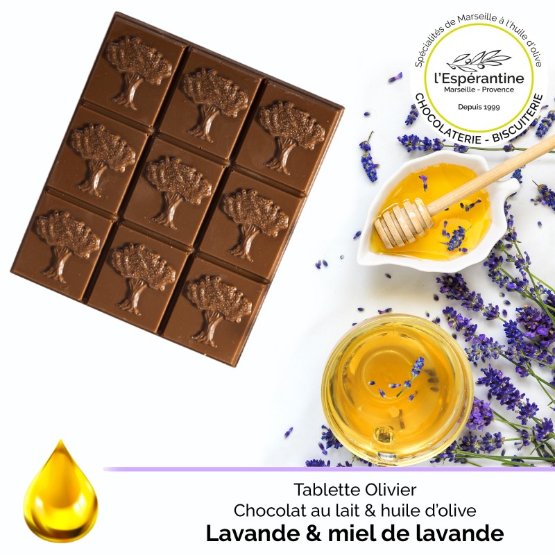 Tablette Olivier Lait – Milk Chocolate with Lavender & Honey