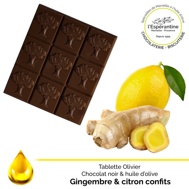 Tablette Olivier Noir - Citron Gingembre