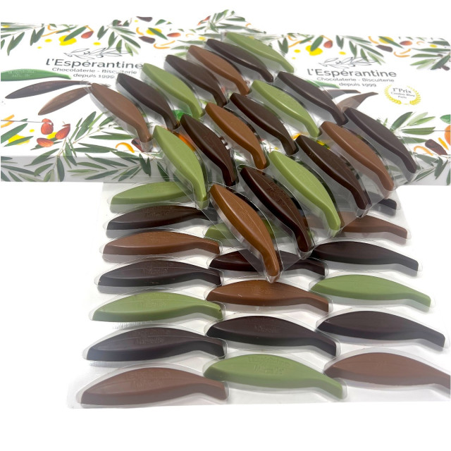 Coffret “Polyphonie” – 38 feuilles d’Espérantine chocolat à l'huile d'olive