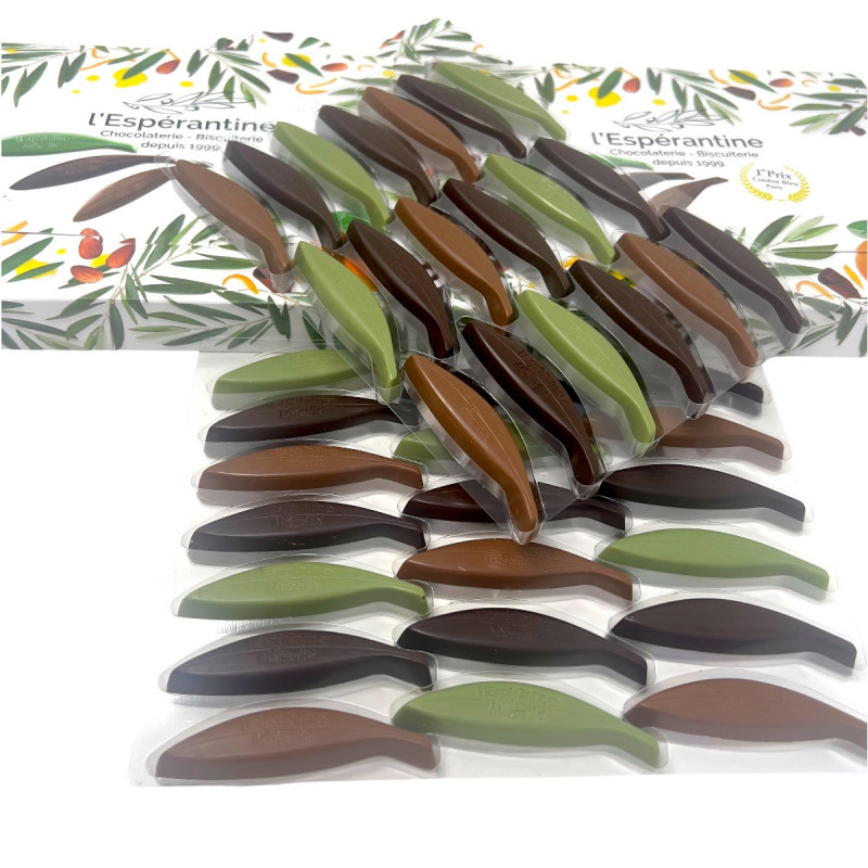Coffret “Polyphonie” – 38 feuilles d’Espérantine chocolat à l'huile d'olive