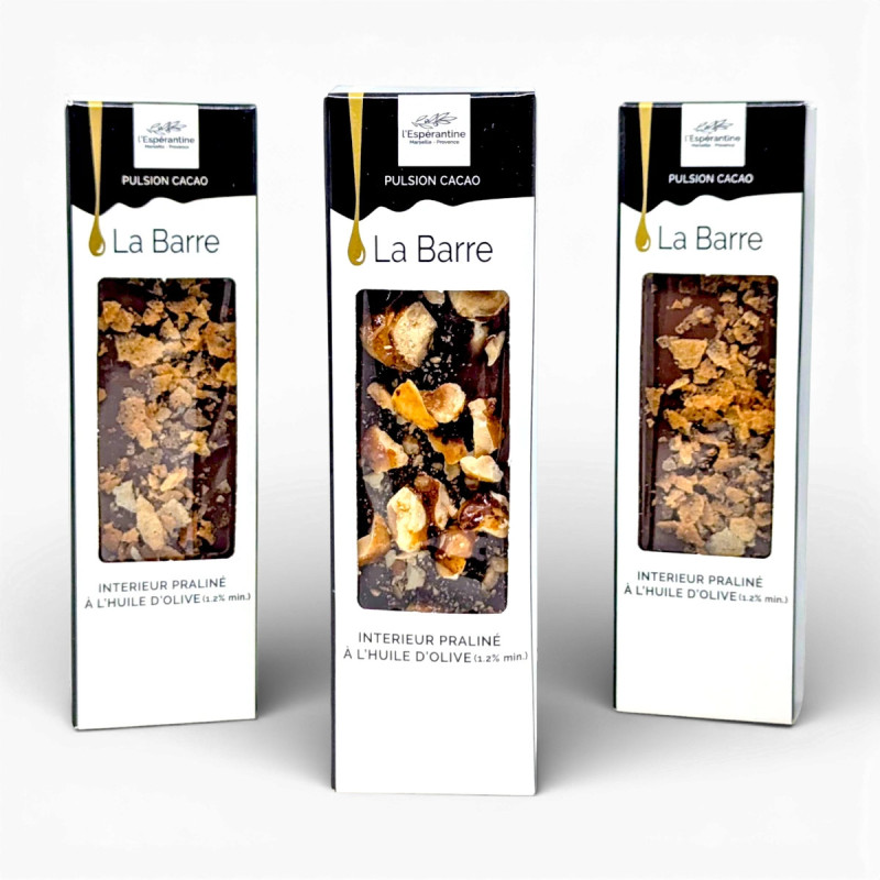 Trio Barres Pralinées Chocolat Lait – Noisettes IGP Piémont | Offre 20€