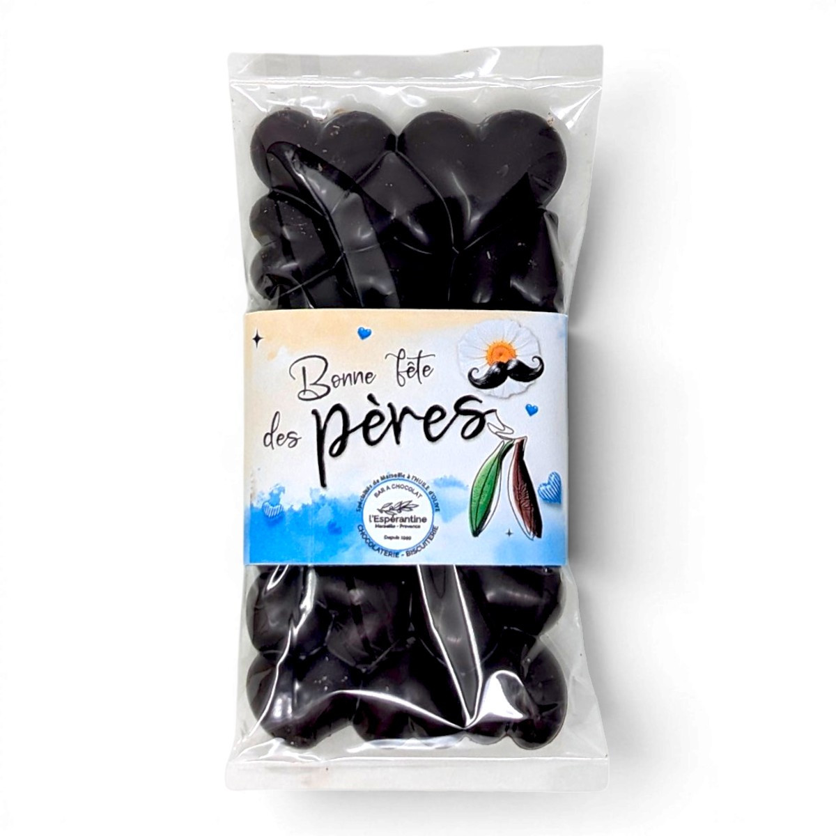 Tablette Cœurs Chocolat et Amandes caramélisées – Fête des Pères