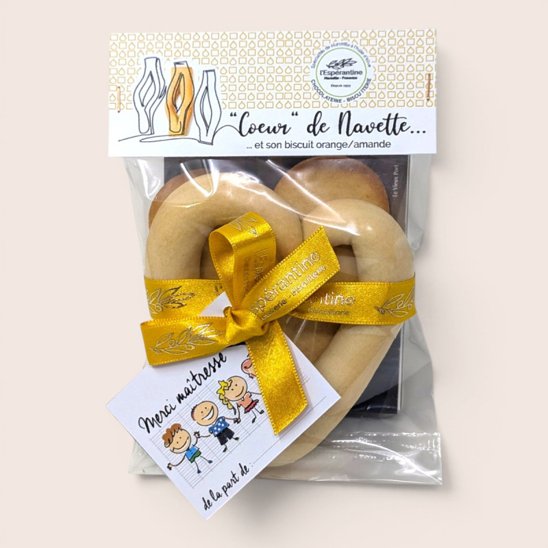 Composition Chocolat & Navette "Merci Maîtresse" – Douce Attention Gourmande