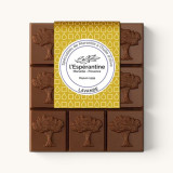 tablette au chocolat au lait et huile essentielle de lavande