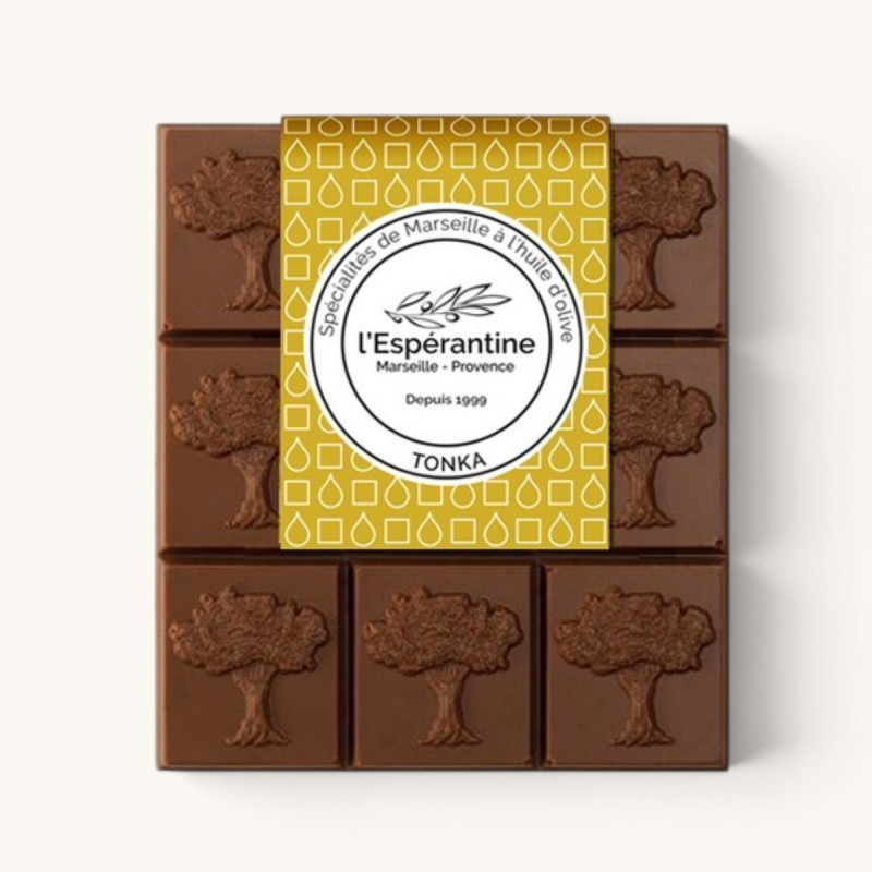 tablette au chocolat au lait et aux fèves de tonka